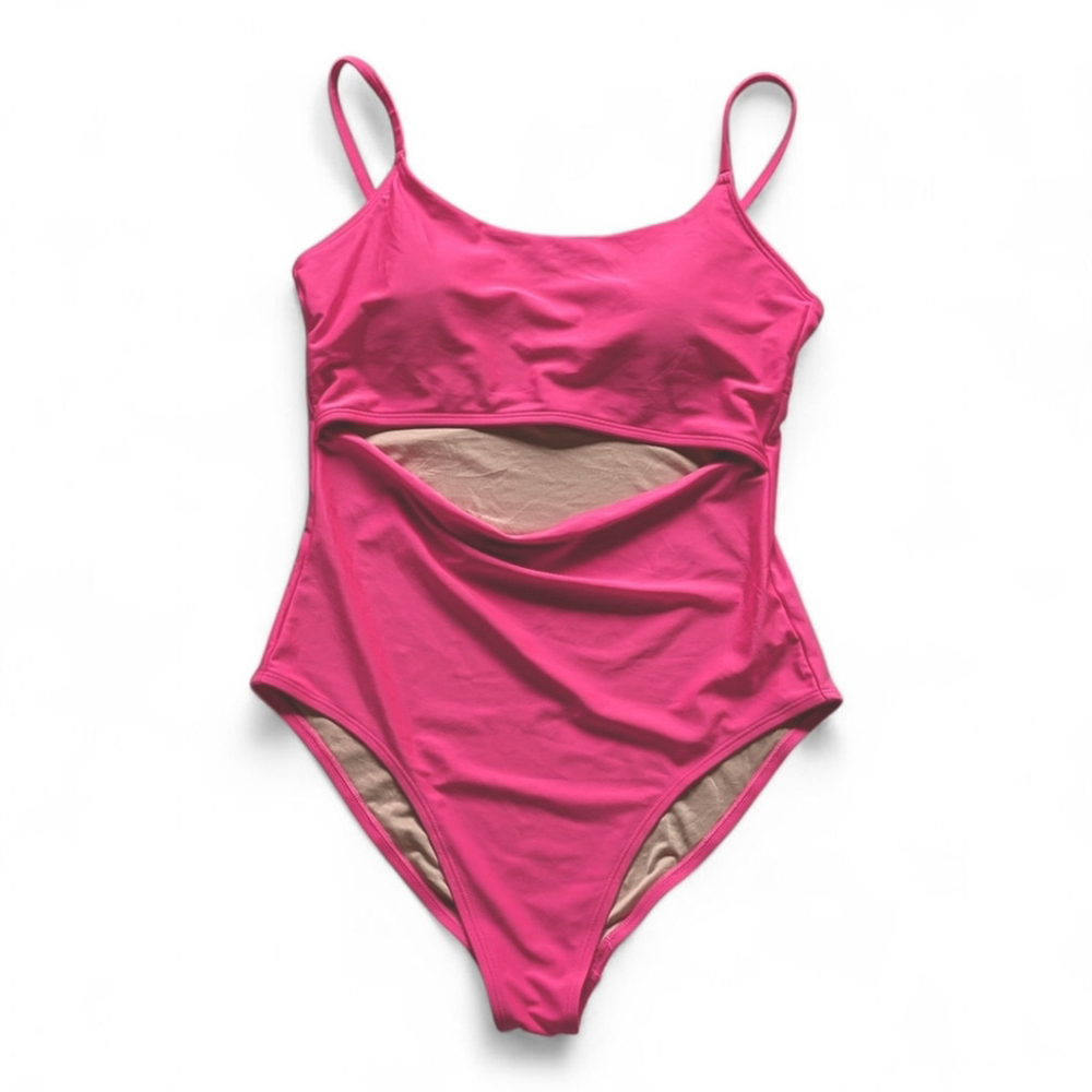 Old Navy Neon Petunia Cutout One-Piece Swimsuit Women’s Size M Bright Pink Sexy - Picture 4 of 8